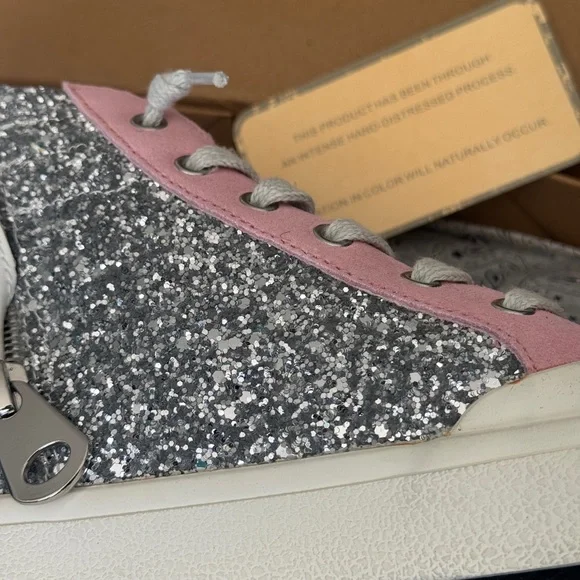 Vintage Havana Glitter Silver and Pink Sneakers - Picture 2 of 5